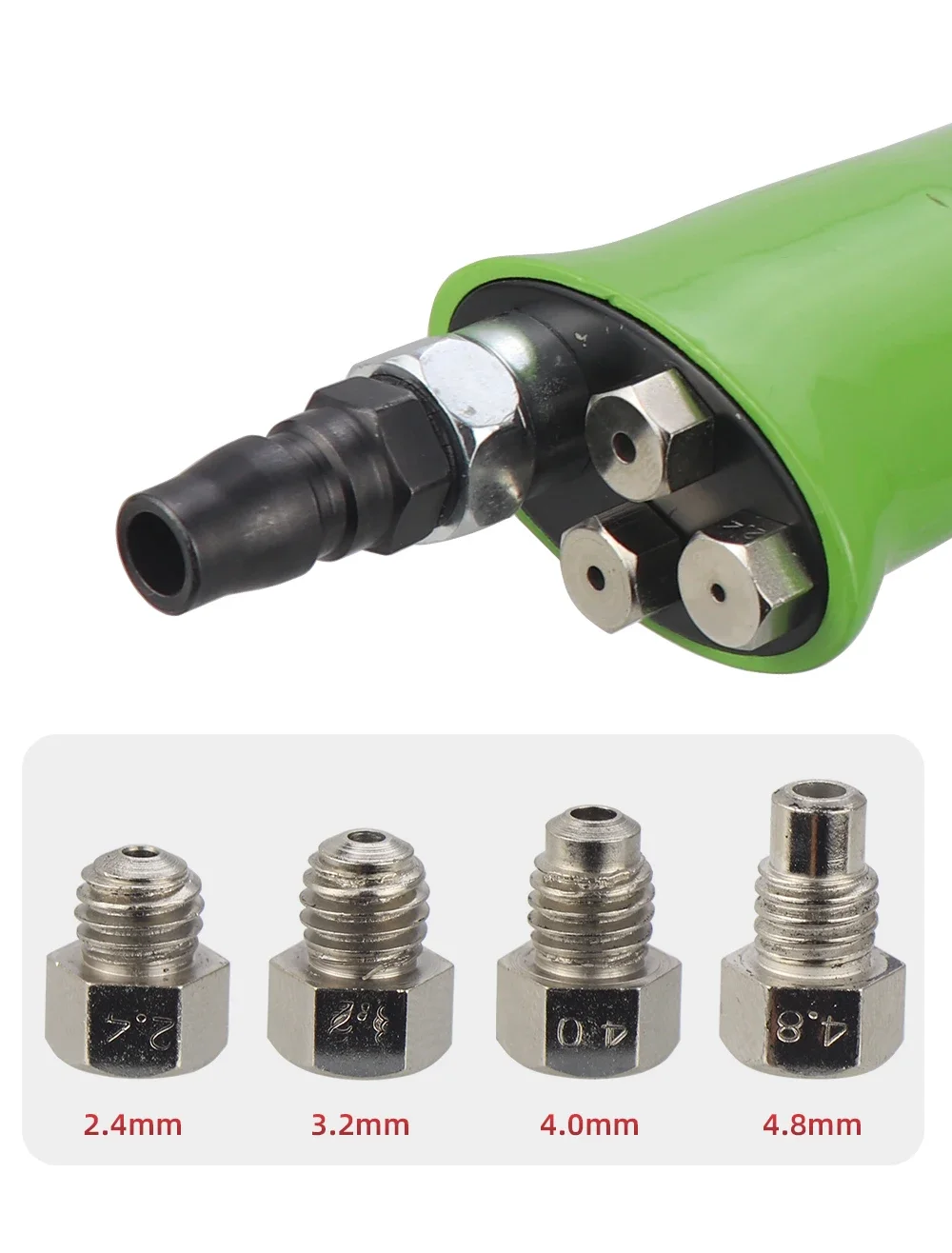Pneumatische Blindnietpistole, Luftnagelpistole, Werkzeug, automatische POP-Nieten, Nietwerkzeug für 2,4 mm, 3,2 mm, 4,0 mm, 4,8 mm – Detail 5