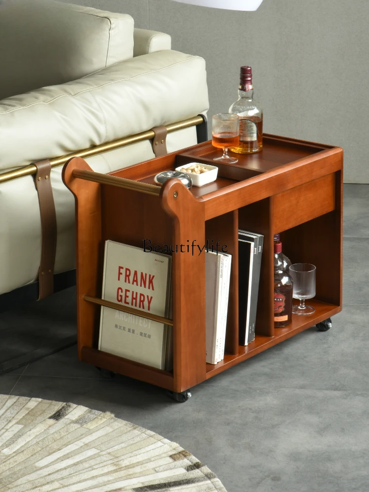 Nordic Side Table Cabinet Modern Minimalist Portable Light Luxury Cart Corner Table Tea Cabinet