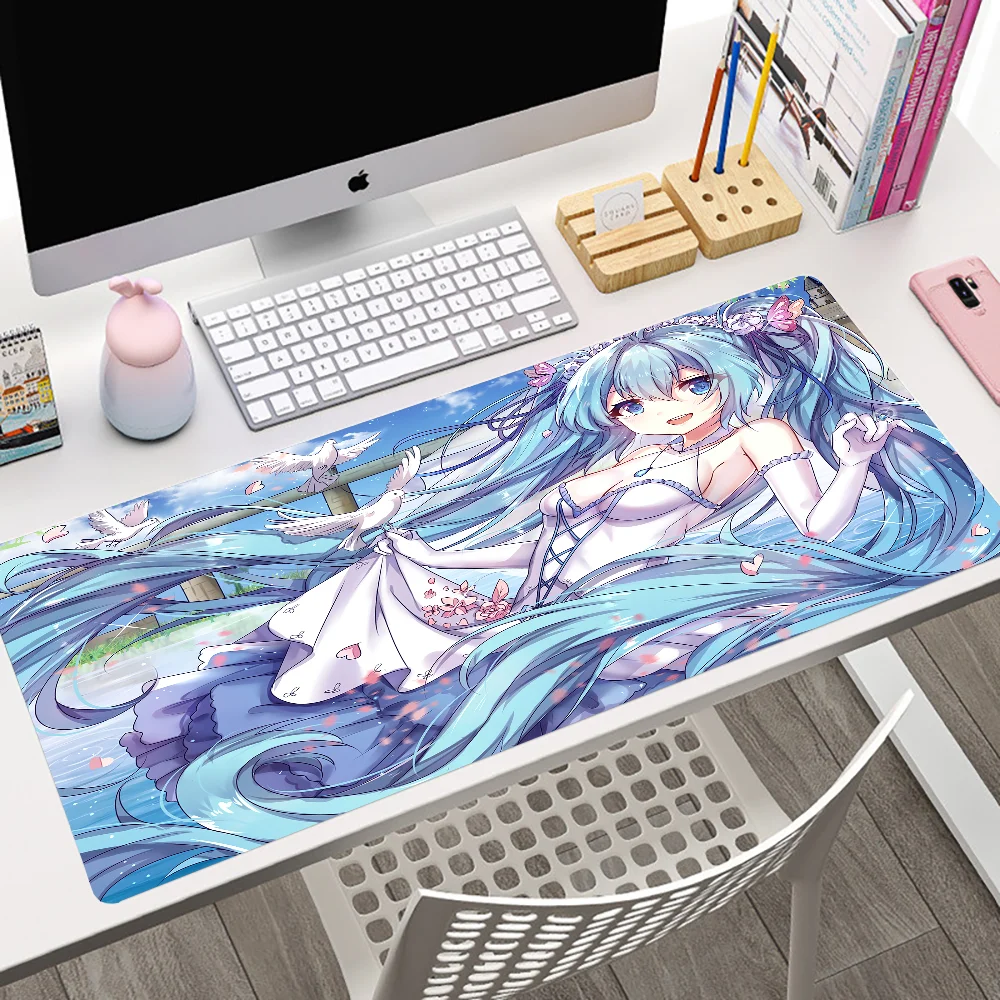 Kawaii Table Mat H-Hatsunes Miku Mice Pad Desk Protector Cartoon Anime Rubber Mat Gaming Mousepad Keyboardpad Office Accessories