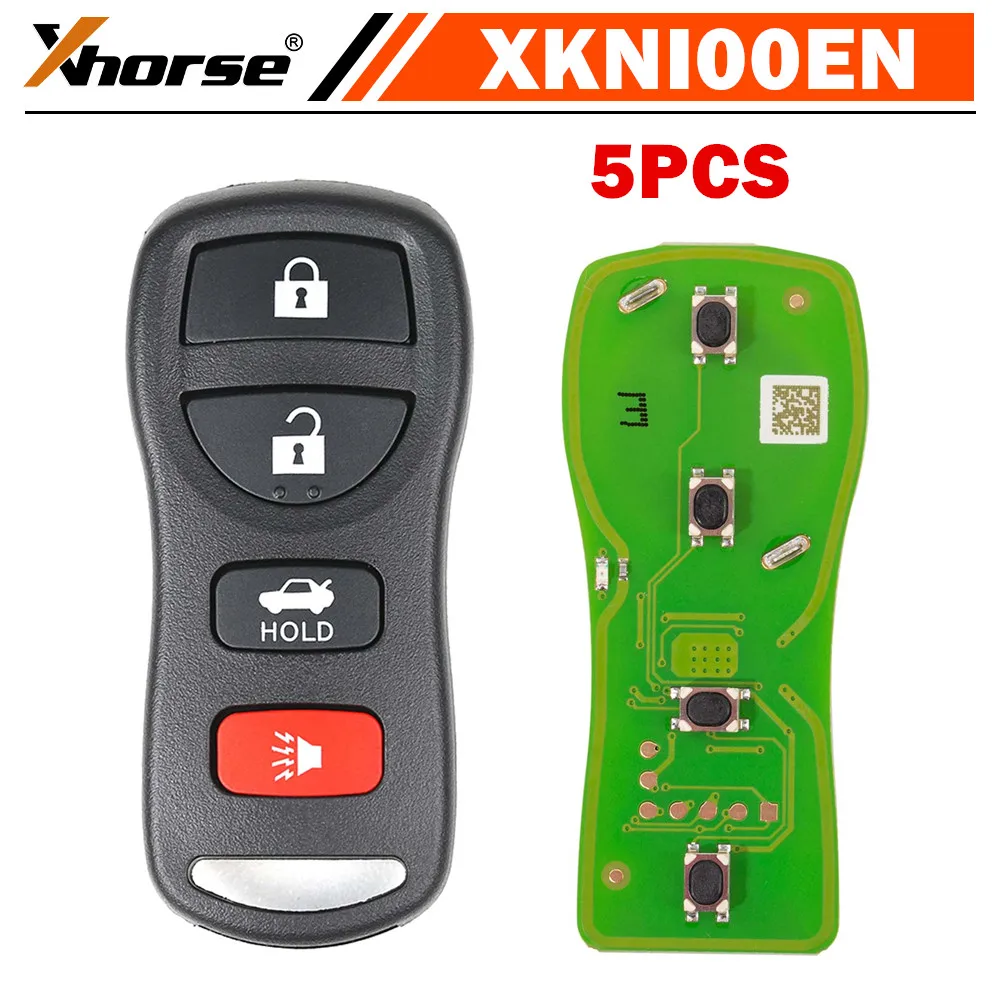 

5 шт. Xhorse XKNI00EN проводной дистанционный ключ для Nissan, отдельные 4 кнопки (английская версия), рабочий с VVDI MINI Key Tool