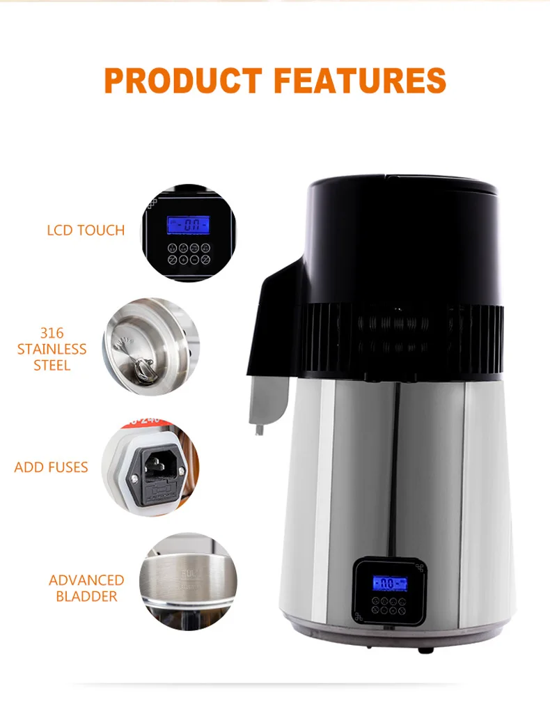 지능형 순수 증류기 가정용 양조기 물 증류기 75도 알코올 증류