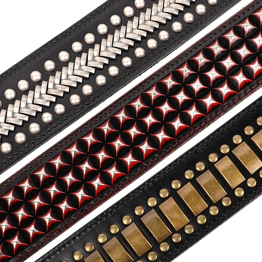 Collare per cani di grandi dimensioni anti-morso in metallo di vacchetta Pitbull Golden Retriever Collari Doberman Accessori per cani Correa Perro Дл Ся®бак