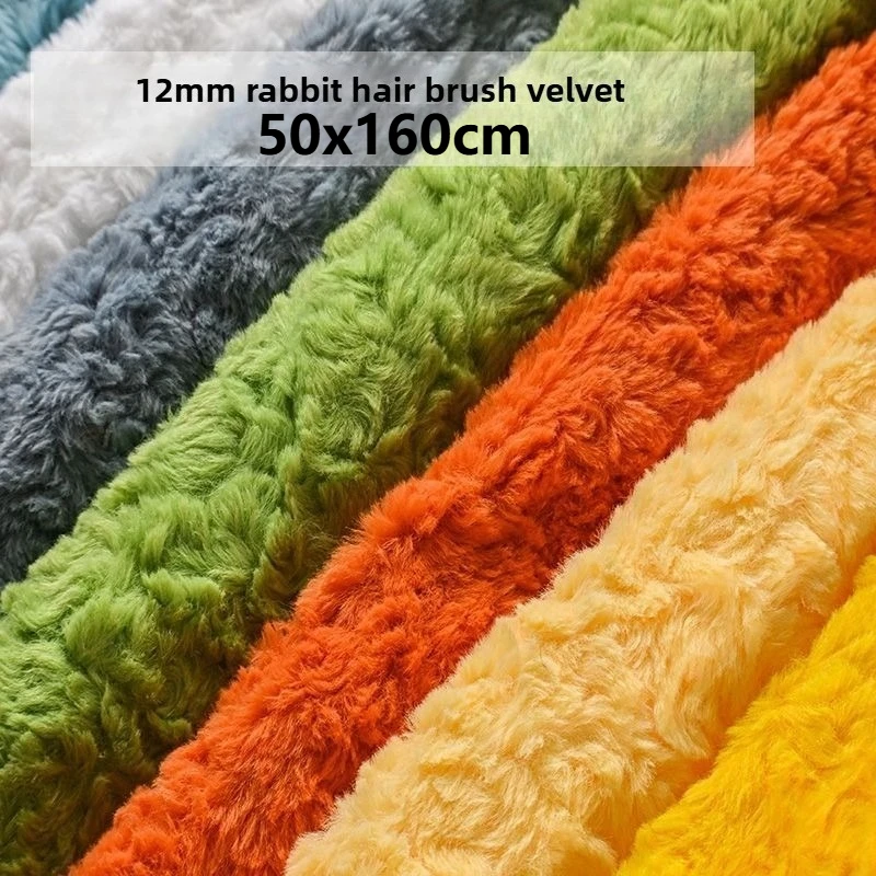 

Encrypt Brush Flower Rabbit Plush Fabric, DIY Doll Carpet Imitation Fur Thick Plush Fabric, Clothing Fur Collar Material Thread