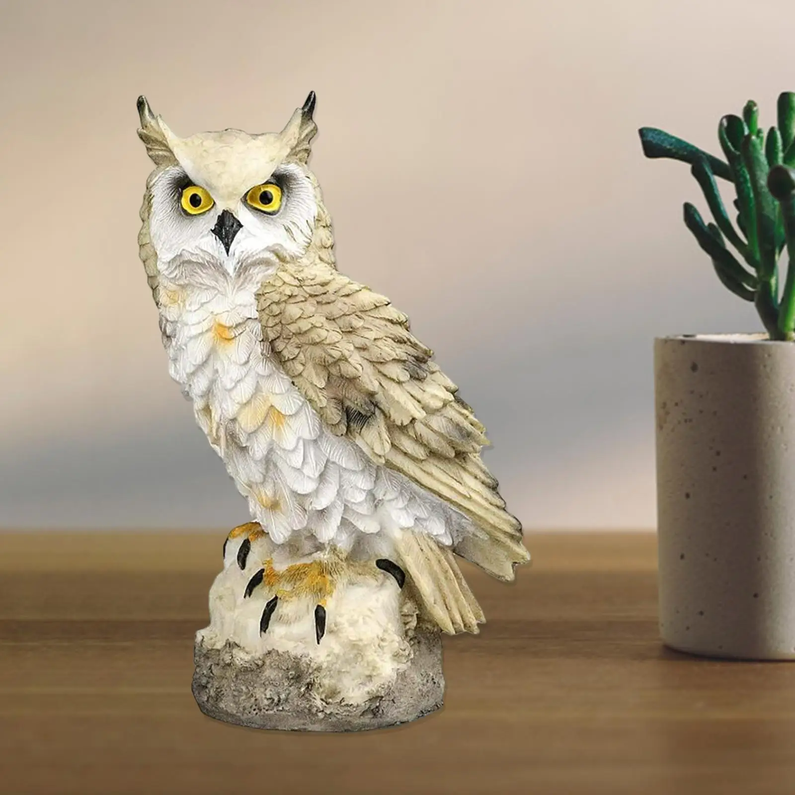 Owl Decoy Garden Statue Outdoor Decoration to Scare Landscape Sturdy , to Protect Fruit and Vegetables from Birds Vivid