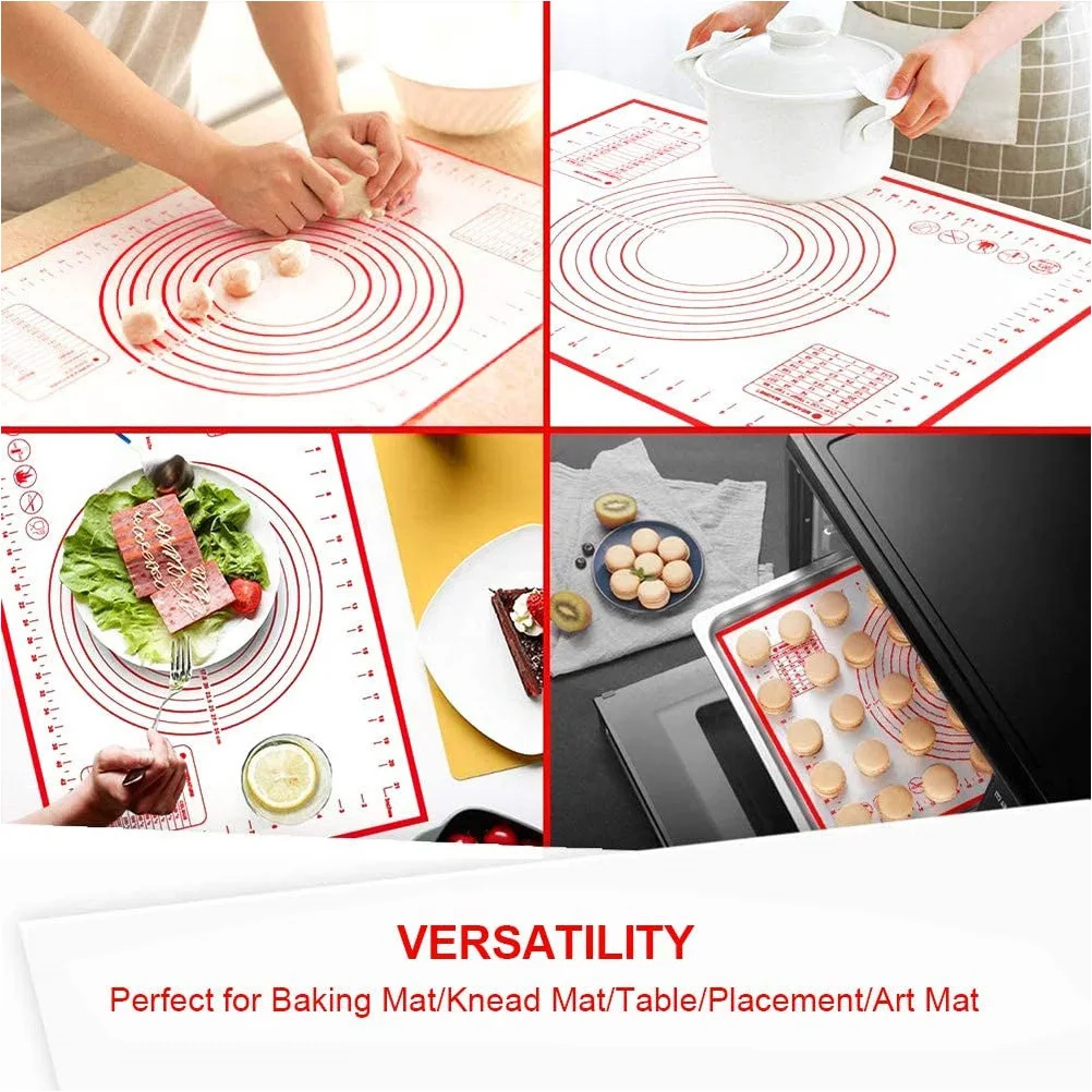 

Kneading Dough Pad 17.7X12.6 Inch Silicone Mat For Rolling Dough Non-Stick Baking Mat Kitchen Countertop Pastry Bread