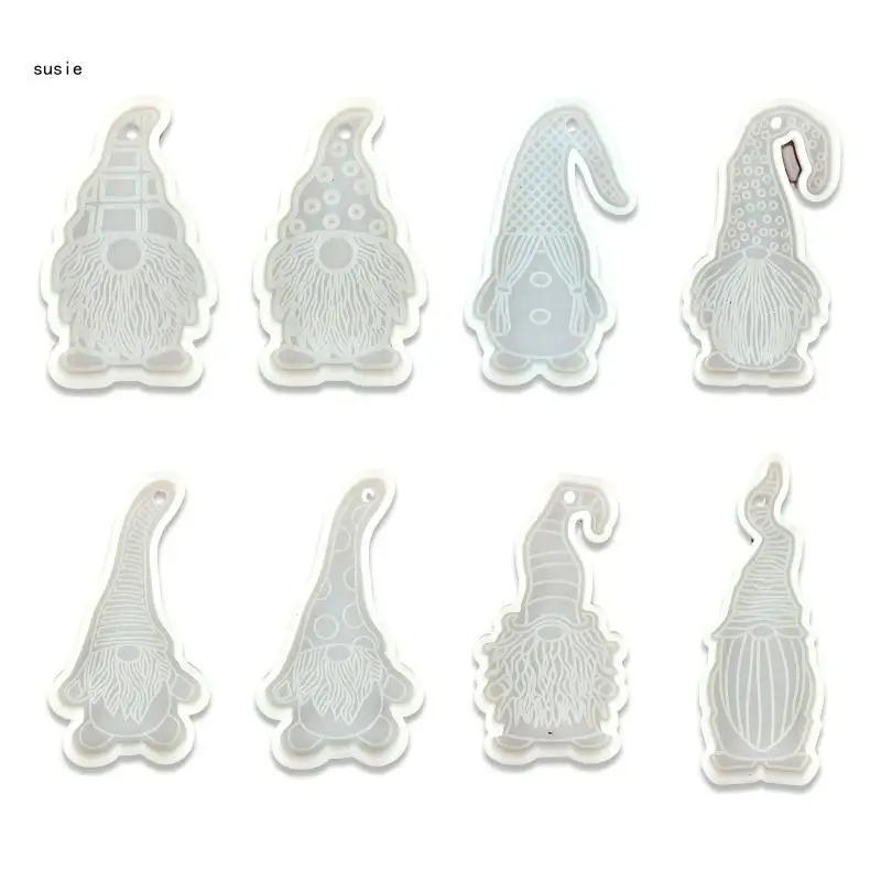 X7YA Easter Gnome Keychain Epoxy Resin Mold DIY Crafts Keyring Pendant Silicone Mould