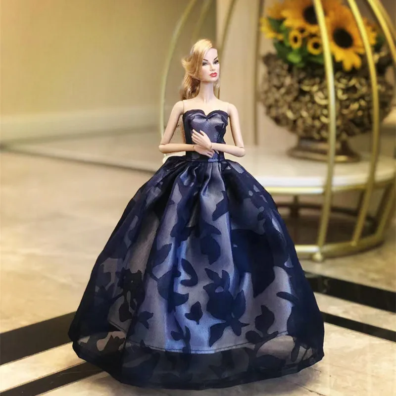 Luxuriöses Spitzen-Hochzeitskleid, Abendkleid für 1/6 BB FR FR2 Supermodel-Puppen