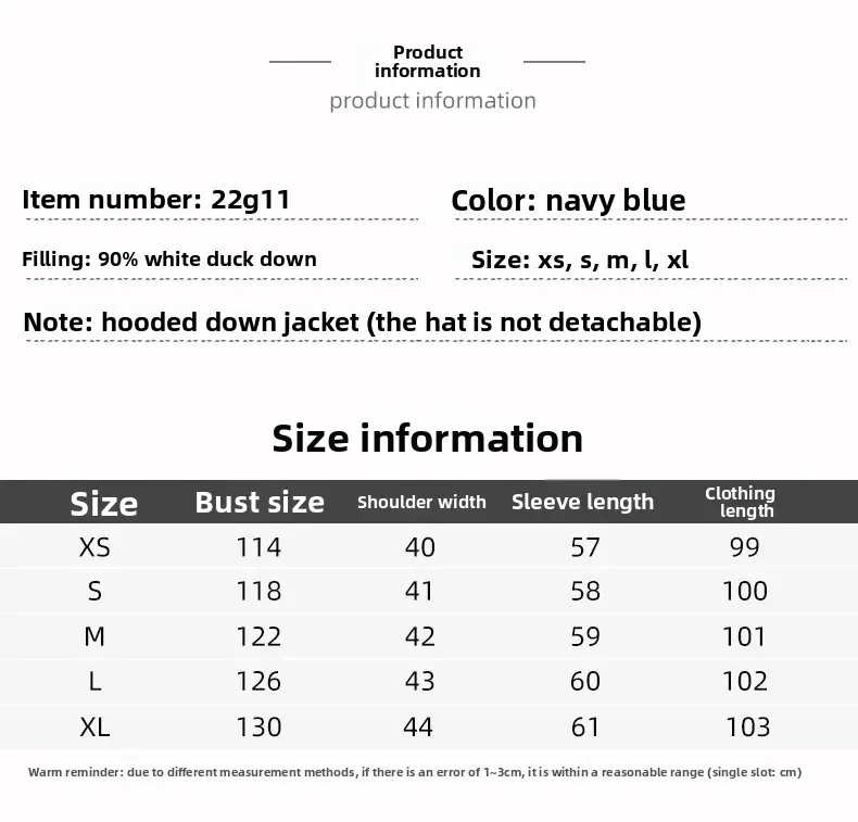 Nowa damska kurtka puchowa średniej długości, pogrubiona, luźna, modna, z białego puchu kaczego, odzież wierzchnia, modny płaszcz zimowy z kapturem.