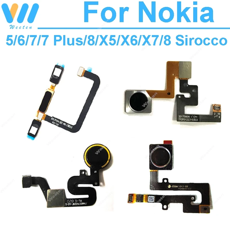 Fingerprint Sensor Flex Ribbon For Nokia 5 6 7 8 Sirocco X5/5.1 Plus X6/6.1 Plus X7/8.1 X71 Home Button Flex Cable Repair Parts