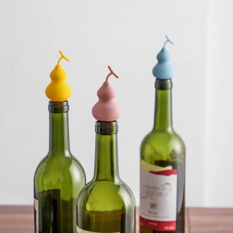 Silicone Sealing and Preservation Bottle Cap for Gourd-shaped Wine Bottle Decorative Stoppers for Champagne and Red Wine Bottles