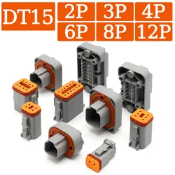 5/10/100 DEUTSCH DT Automotive Waterproof Connector DT15 Core Matching Terminal Car PCB Panel Plug Needle Seat Jacket Terminal