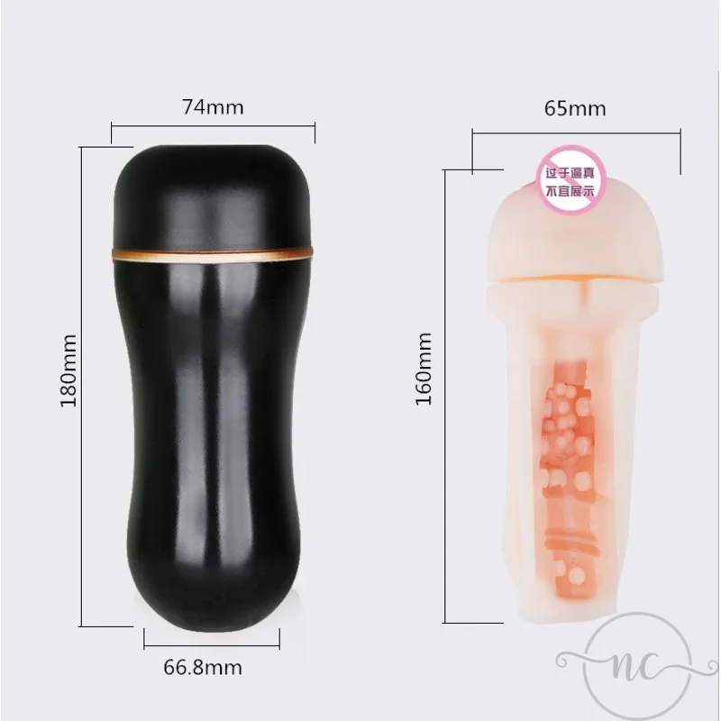 23CM Masturbatore maschile Realistico Vagina Tascabile Figa Uomo Masturbazione Glande Pompino Aereo Tazza Succhiare Prodotto del sesso per gli uomini