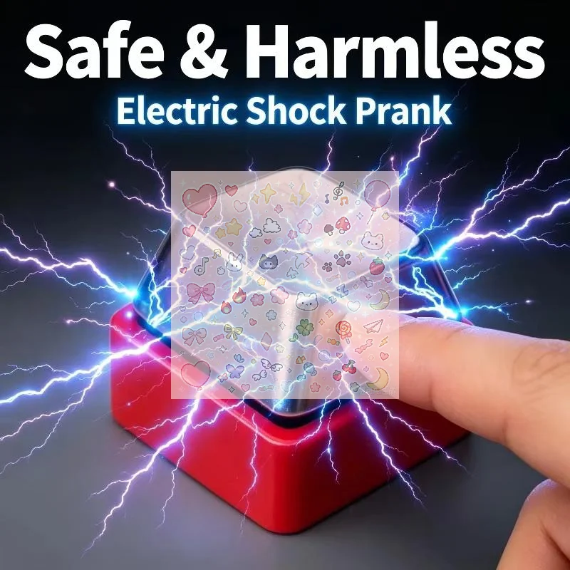 Electric Shock Prank Button Toy That Plays Tricks On People By Pressing Buttons Keychain Pendant Stress Relief Toy
