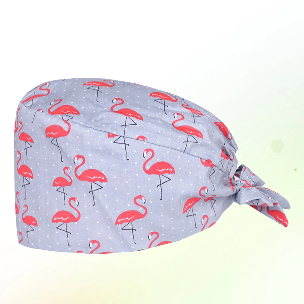 Flamingo Creative Printing Working Cotton Working Hat Headwrap (Grey)