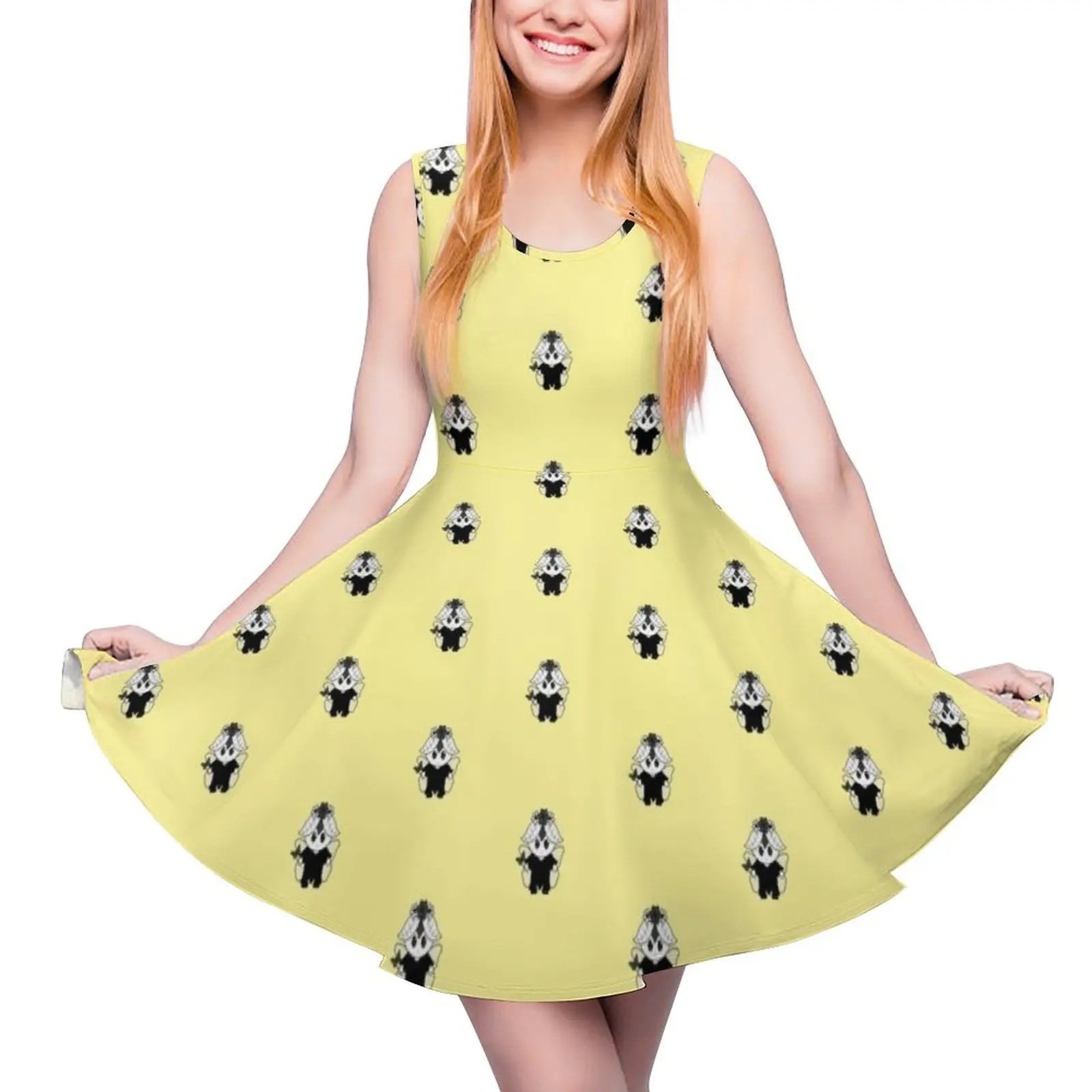 

Little Fairies - Cute Little Spring Fairy in Black and White Sleeveless Dress Evening gown dresses for womens