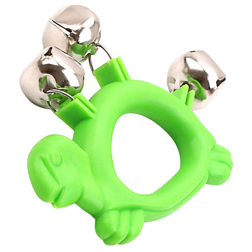

Plastic H held Tambourine Bell Green Turtle Frog Toy W210 Percussion Instrument Kids Musical Toys Educational Drum