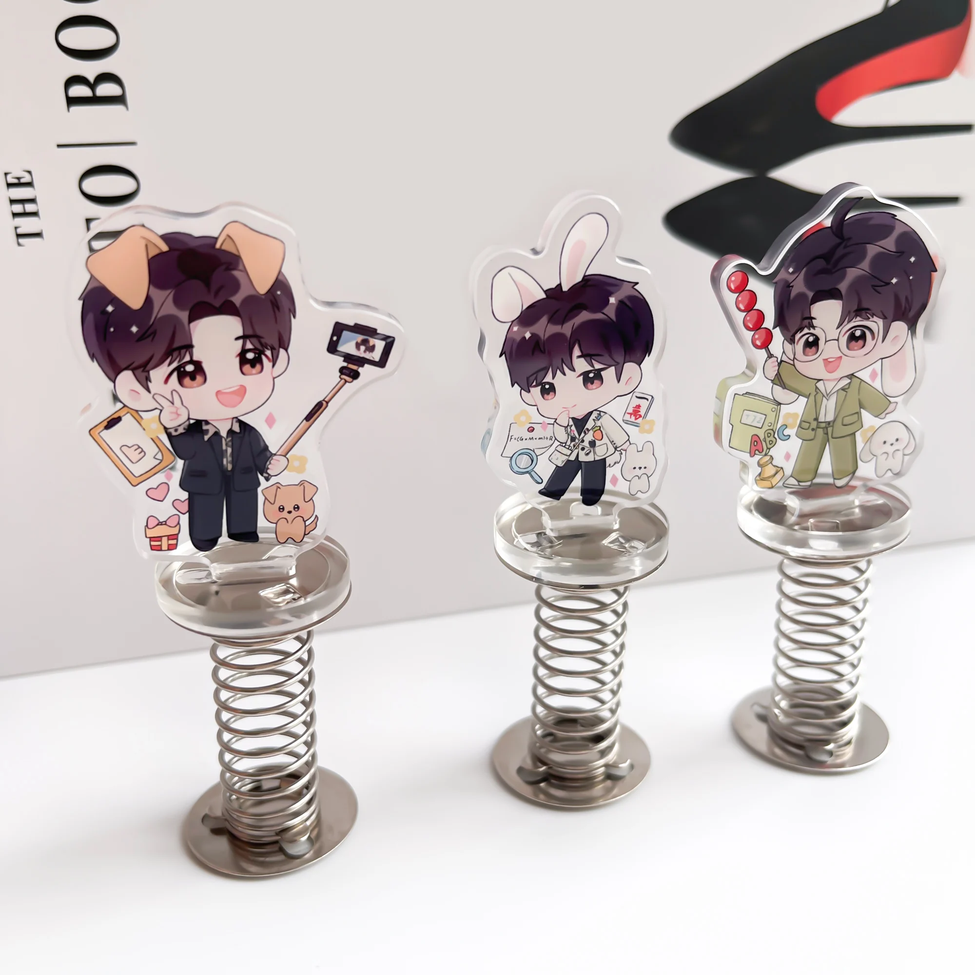 Acrylic spring bed creative desktop animation peripheral ornaments double-sided decorative small gifts