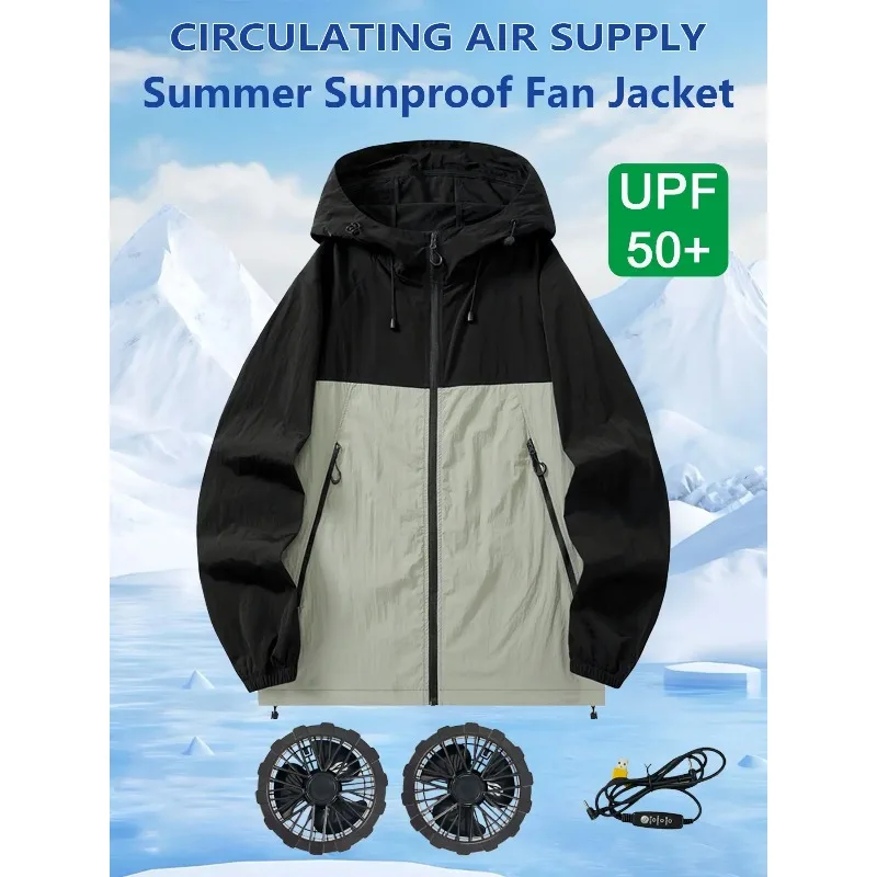 

Summer Cooling Vest for Couples Ice Jacket Heat Resistant Fan Air Conditioner Clothes Breathable Outdoor Sleeveless Workwear