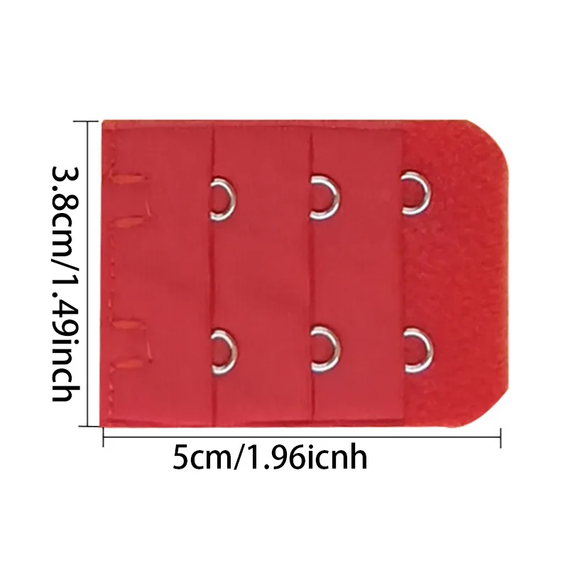 3Pcs/set Women 3.8cm 3 Rows 2 Buckles Bra Extension Strap Extenders Elastic Hook Clip Adjustable Belt Buckle Bra Accessories