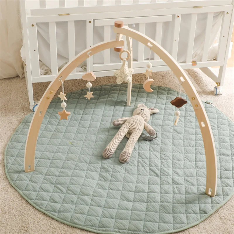 

Baby Wooden Gym Frame Crochet Star Cloud Music Pendant Rattle Toys For Baby Gym Activity Montessori Toys For Newborn Birth Gift