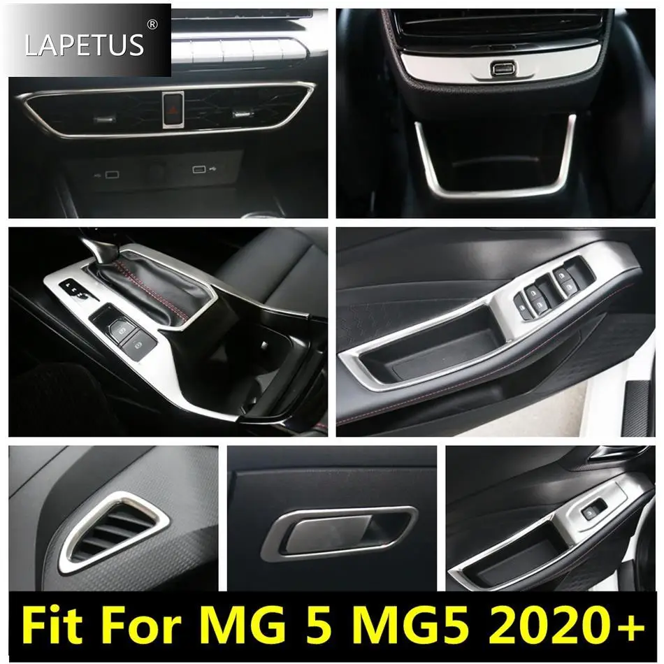 

Window Lift Button / Glove Box / Air Vent / Gear Shift Water Cup Panel Cover Trim For MG 5 MG5 2020 2021 Silver Car Accessories