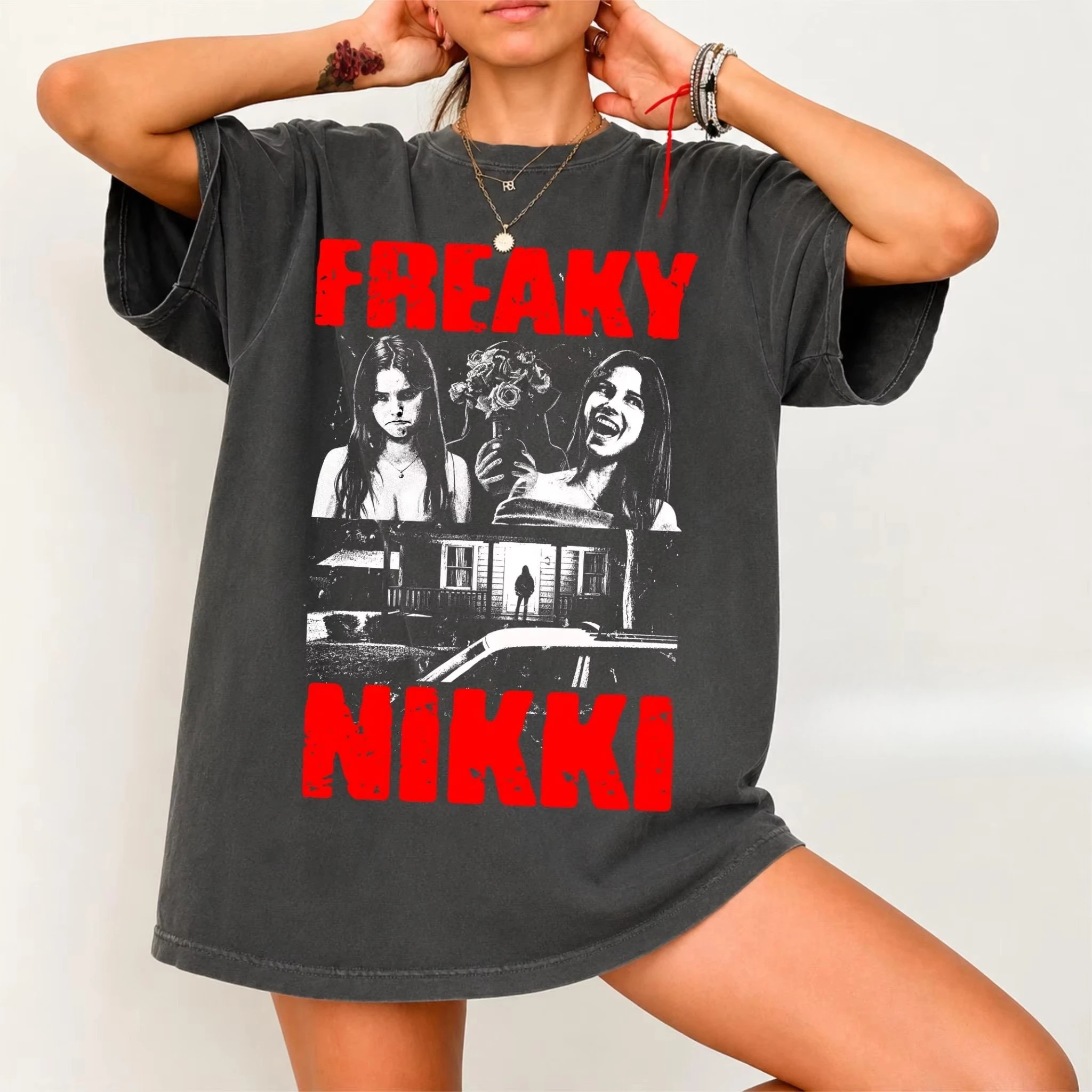 Freaky Nikki Obsession 2026 Inspired Shirt Horror Romance Movie Tee Summer New Men's and Women's Cotton Breathable T-shirt Y2K