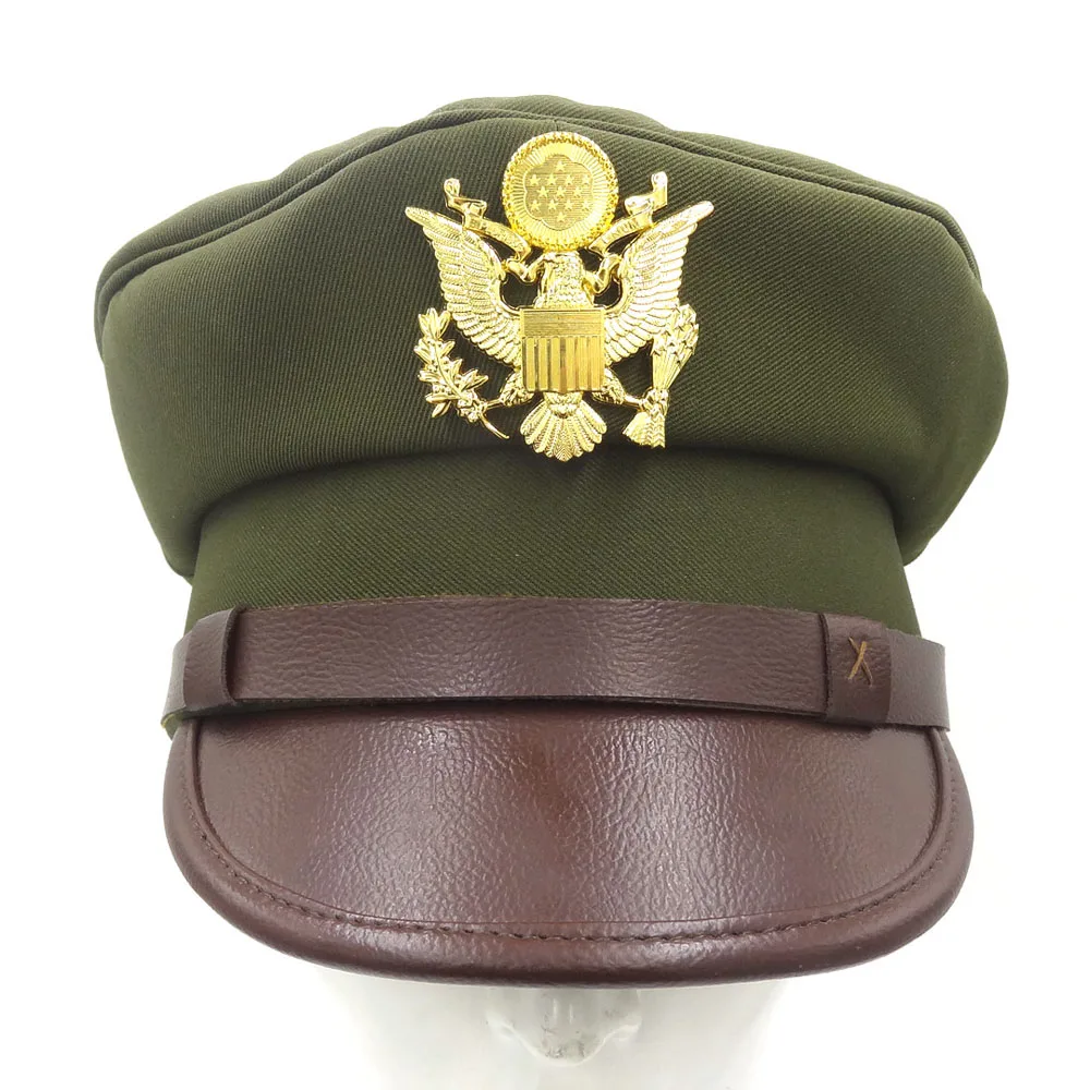 

WWII WW2 US Air Force USAF Officer Cap Hat With Golden Eagle Badge AAF Cap