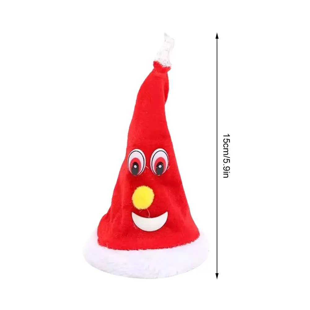 New Electric Christmas Hat Santa Claus Toy 6-inch Swinging Bell Lamp Tree Creative Christmas Swinging Hat Toy For Unisex Gift