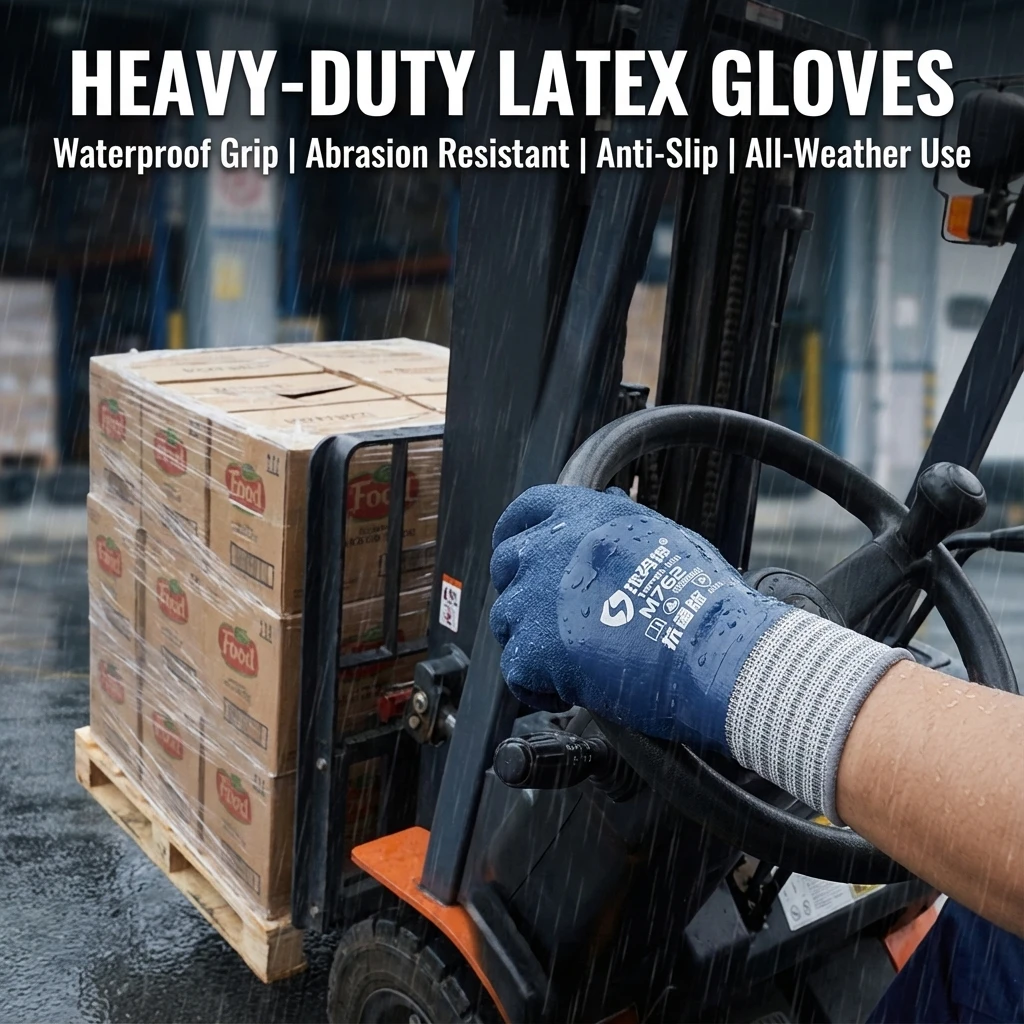 6 Pairs Work Gloves Men Heavy Duty 100% Waterproof Anti-slip Wear Resistant Strong Grip Safety Gloves for Logistics Carrying