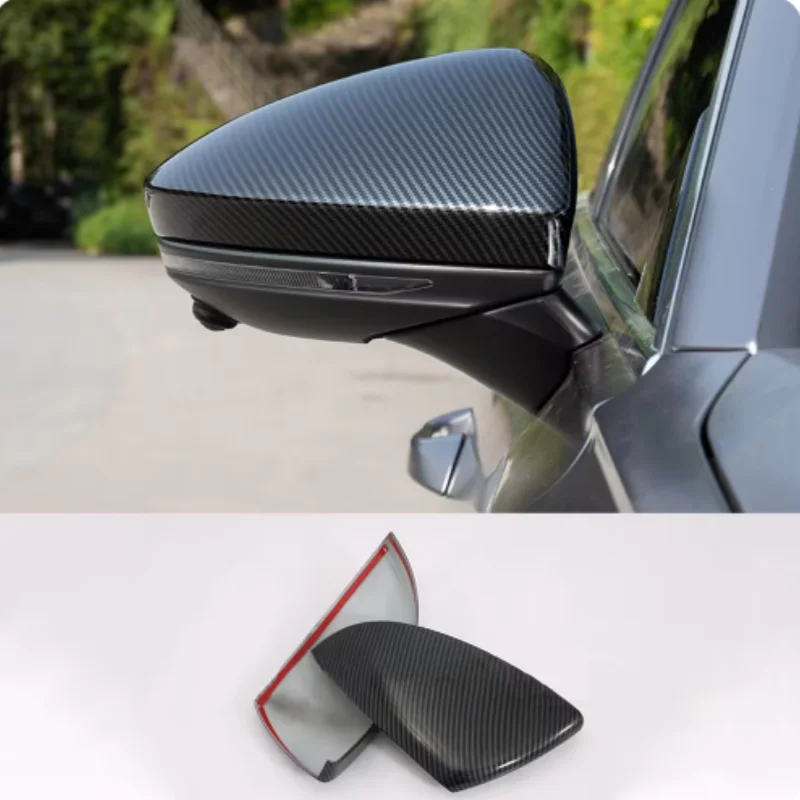 

2Pcs Car Rearview Mirror Cover Frame Protector ABS Carbon Fiber Anti-Scratch Decoration For Audi A6 C8 2019-2022 Auto Accessorie