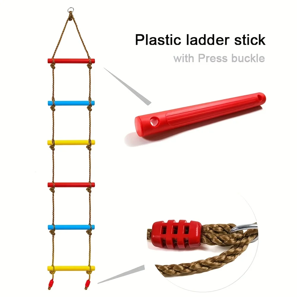 Balanço colorido da escada de escalada das crianças de 1pc-brinquedo durável do playground do pe para uso interno/externo-perfeito para o pátio da casa