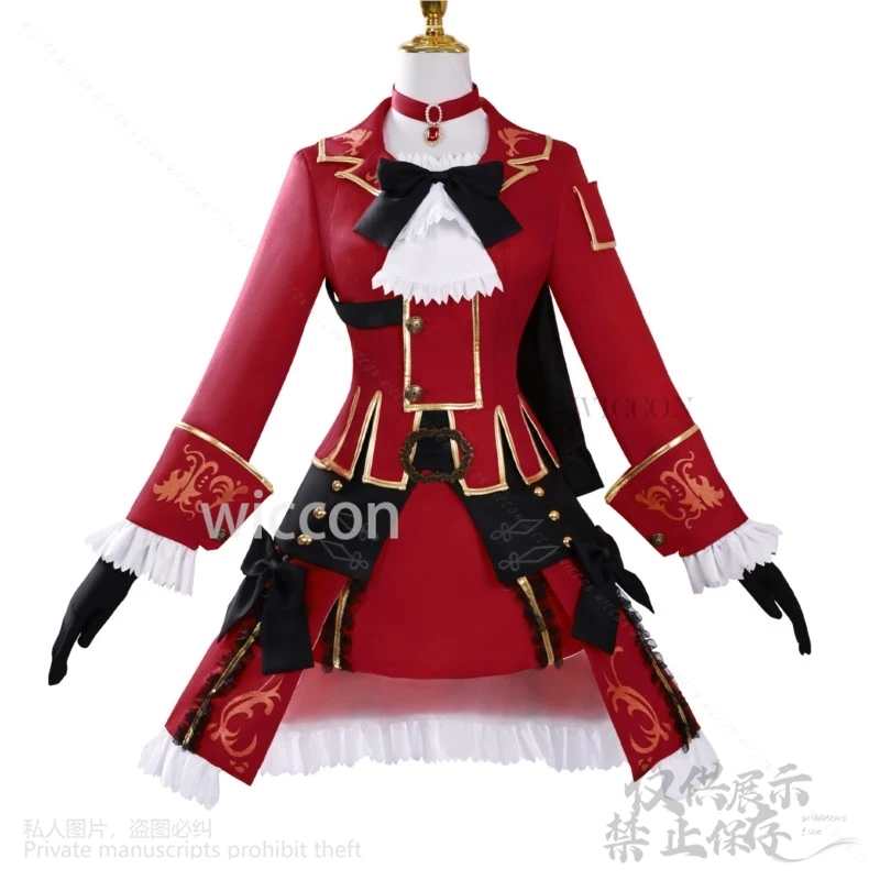 لعبة FF14 فاينل XIV فانتسي Shadowbringers كوسبلاي أحمر كوسبلاي ماج زي مدرسي فستان حفلة الهالوين وعيد الميلاد حسب الطلب