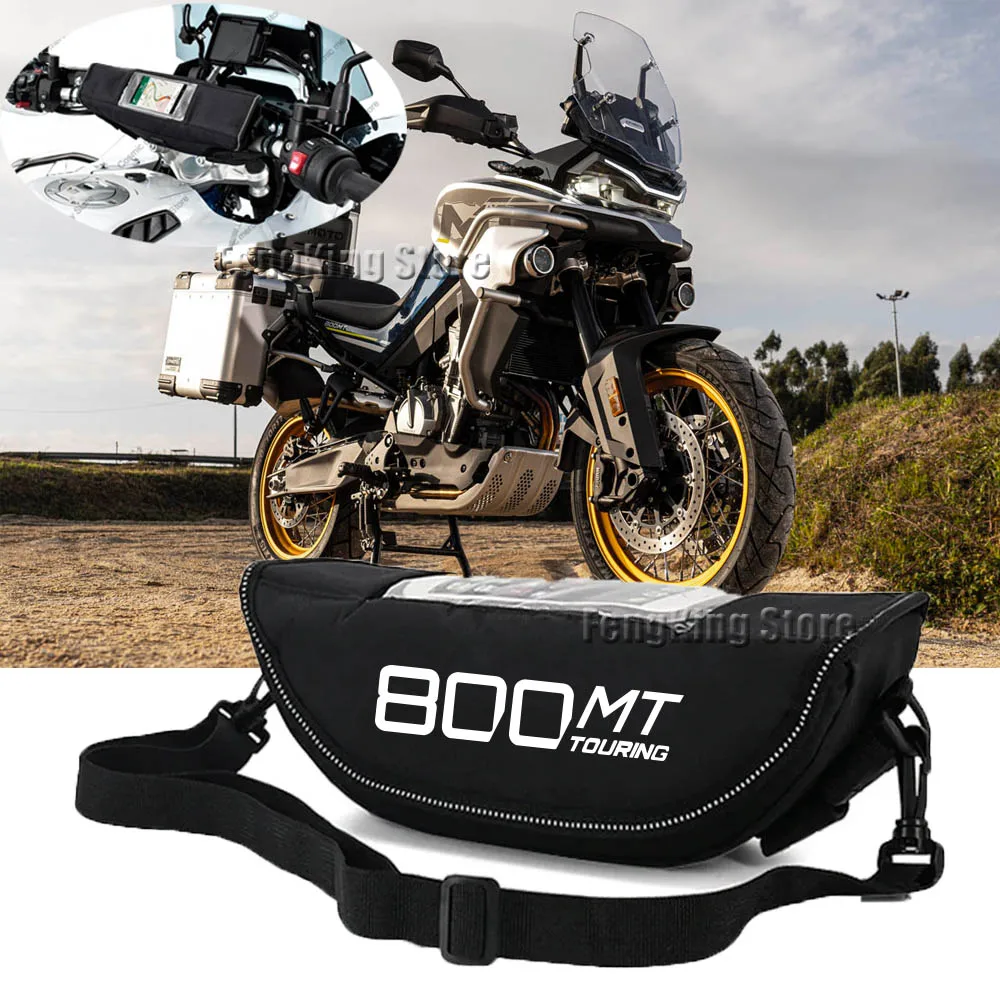 

For CFMOTO 800MT N39° 650MT Dustproof and Waterproof Universal Motorcycle Handlebar Bag with Touchscreen Phone Storage Bag