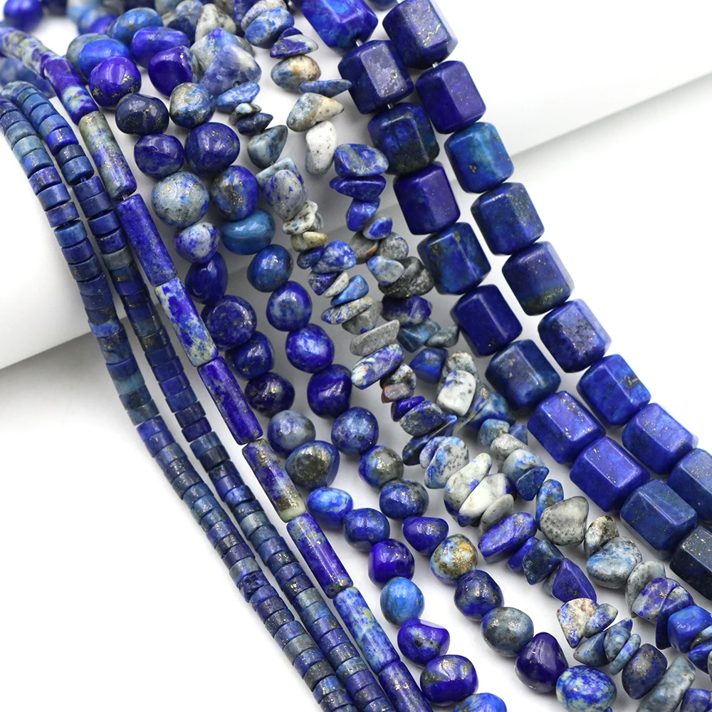 

Natural Lapis Lazuli Round Tube Faceted Irregular Loose Stone Beads Jewelry Making DIY Handmade Bracelets Necklace Accessories