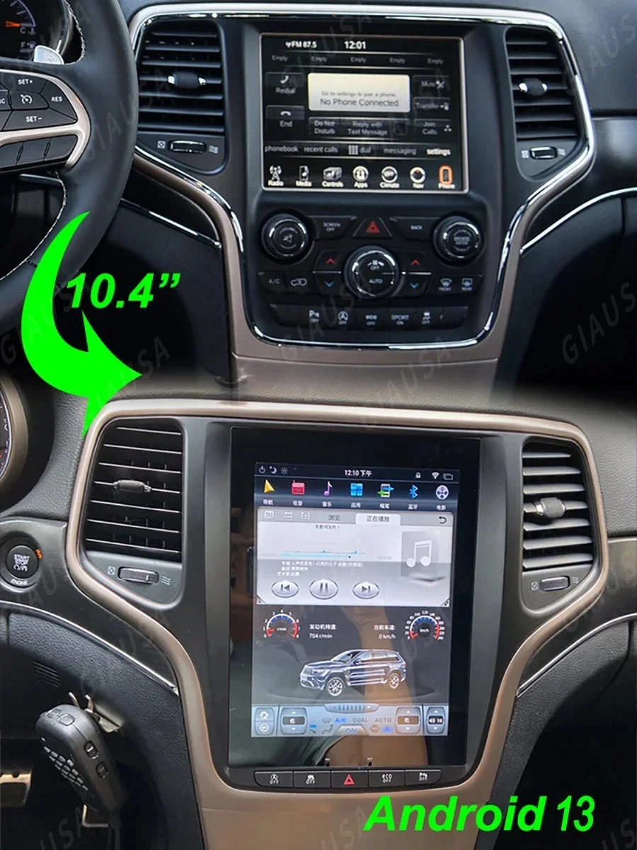 

10.4 inch For Jeep Grand Cherokee 2014 - 2019 Android 13 Car Radio Multimedia Video Player GPS Wireless CarPlay Auto Head Unit