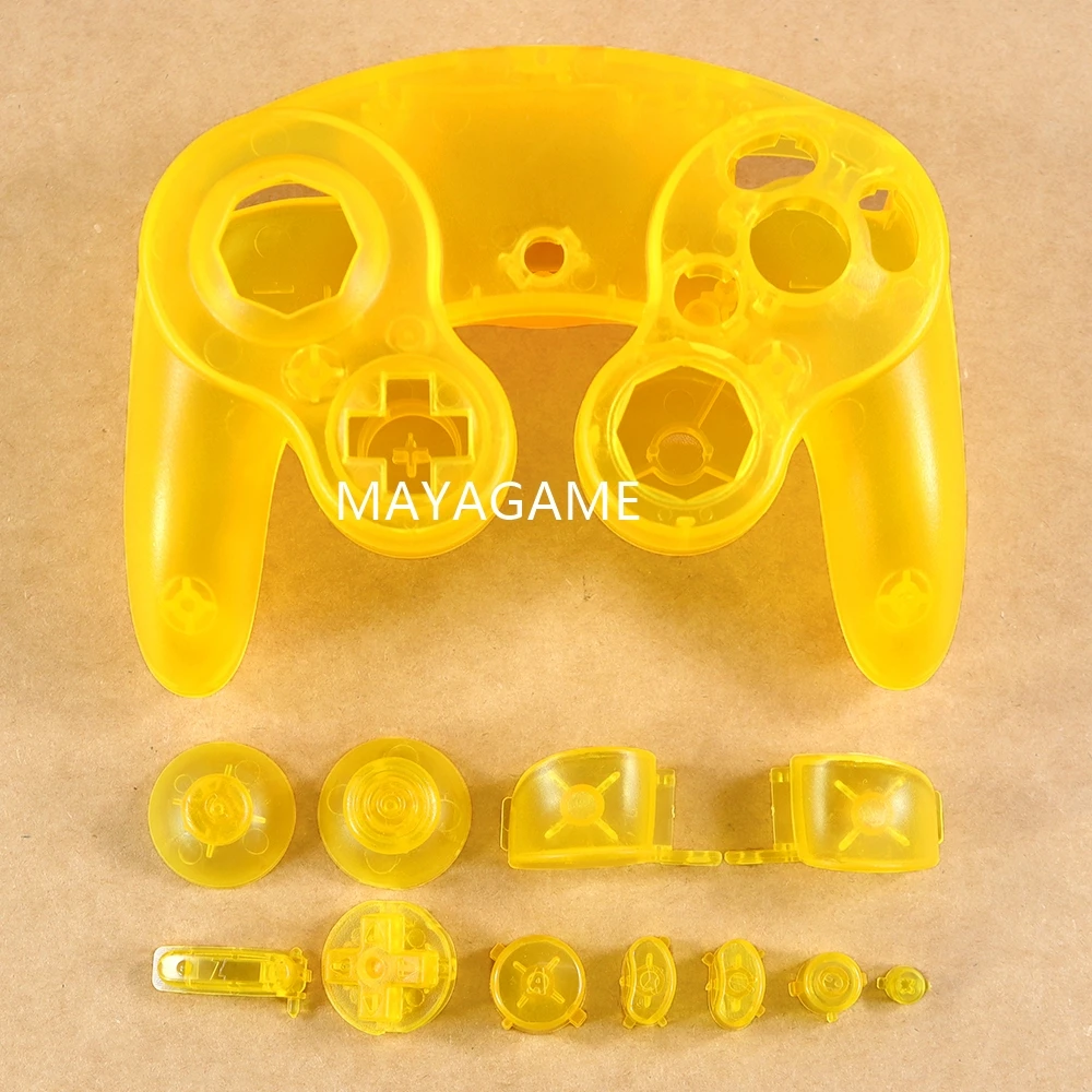 1 комплект, прозрачный чехол с полным корпусом и кнопками для Nintendo NGC, прозрачный защитный чехол с ручкой для игр для NGC