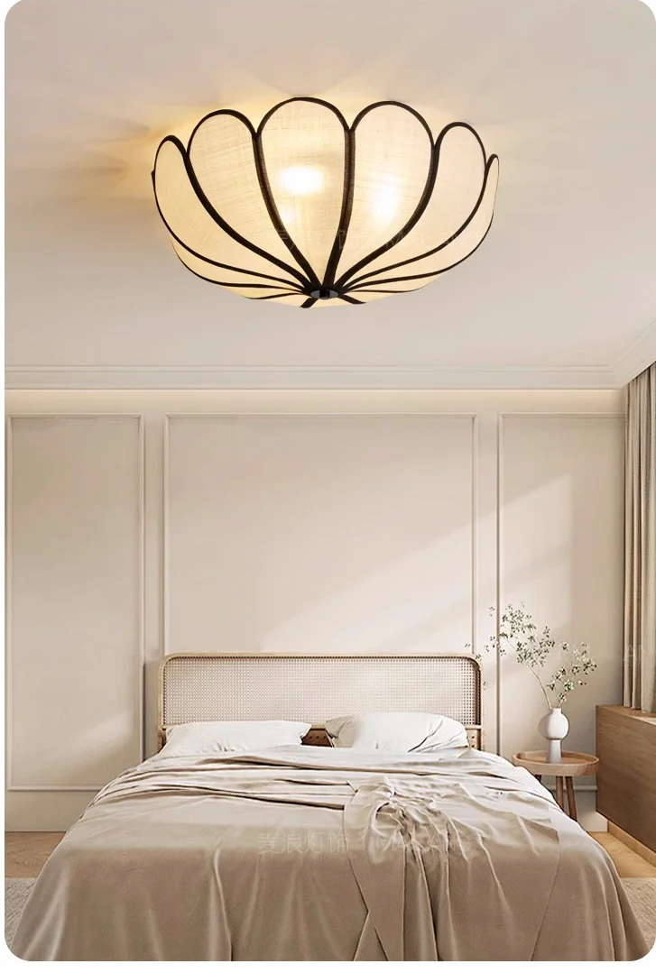 Nordic E27 Wabi Sabi Ceiling Lamp Bedroom Romantic Light