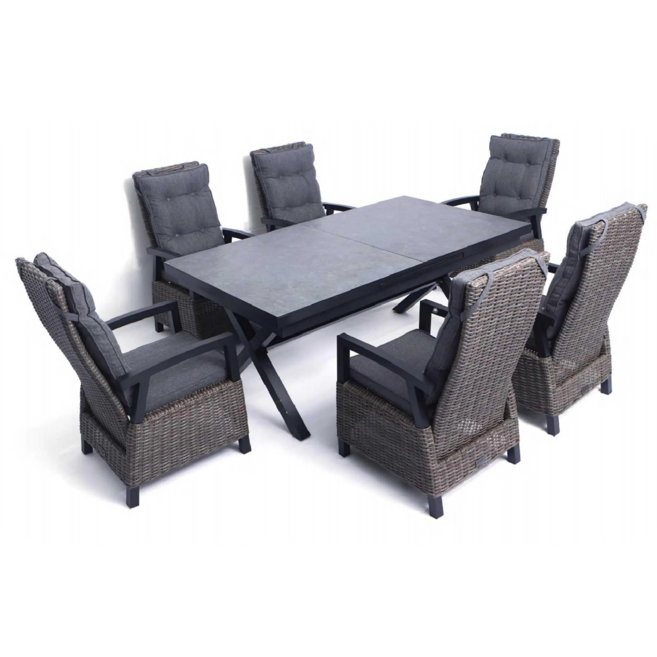 

Luxury Outdoor Dining Room.Sets With 6 Seats Morden Extendable Table Dining Table Set