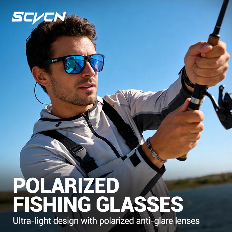SCVCN Polarized Fishing Sunglasses Beach Ocean Sea Fishing Outdoor Cycling UV400 MTB Sunglasses Bicycle Sports Hiking Eyewear