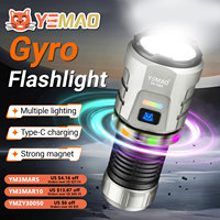 YEMAO F86X Gyro Flashlight 3300 Lumens Rechargeable USB C Charging,Mini Flashlights Pocket Torches with Clip Magnetic Flashlight