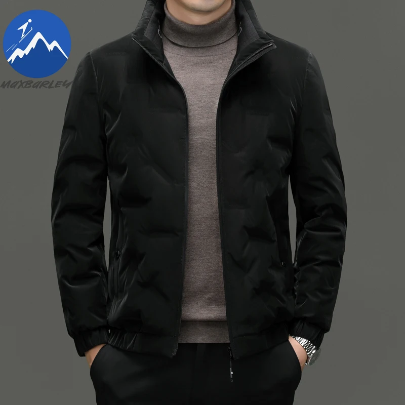 

Winter Down Jacket Thickened Hiking Travel Windproof Comfort Padded Coats Lightweight Mens Stand Collar Duck Down Warm Parka