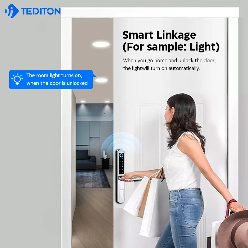 Tediton 防水 Tuya Wifi 屋外指紋コード 304 ステンレス鋼防水スマートドアロック