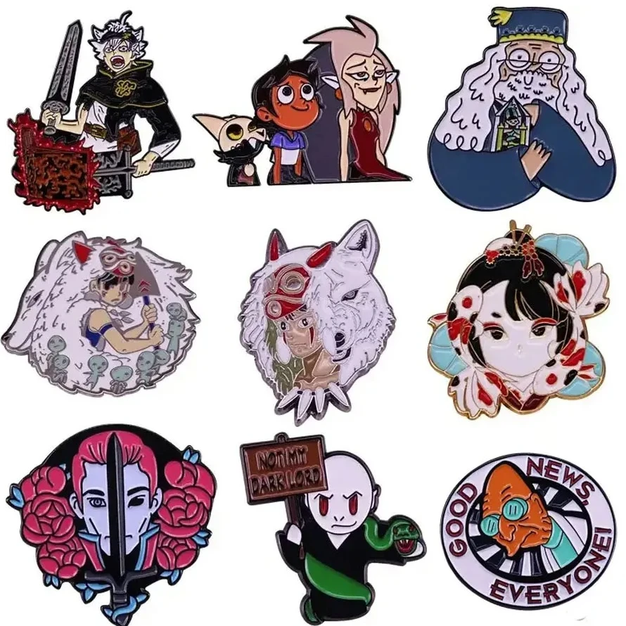 Varias figuras mágicas Pin de dibujos animados lindo elfo esmalte broche Denim chaqueta mochila insignia decoración niños joyería de moda regalo