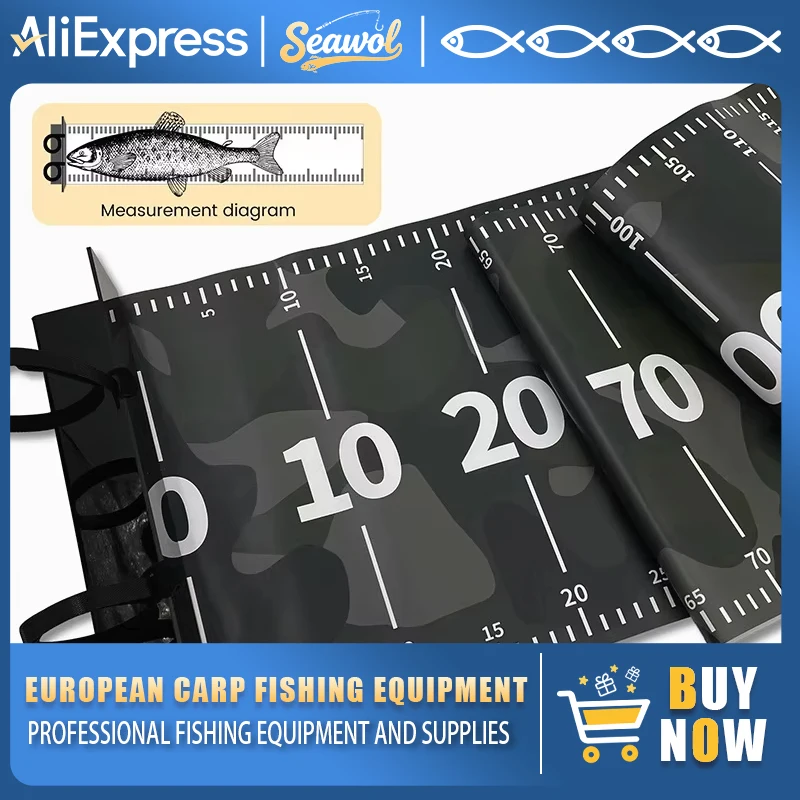 Waterproof PVC Fishing Ruler 1PC Durable Fish Measuring Tape for Boats Kayaks Marine Fishing Clear Scale Easy to Use