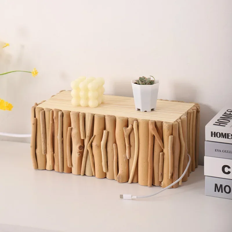 Log power strip socket storage box, charger storage, hub
