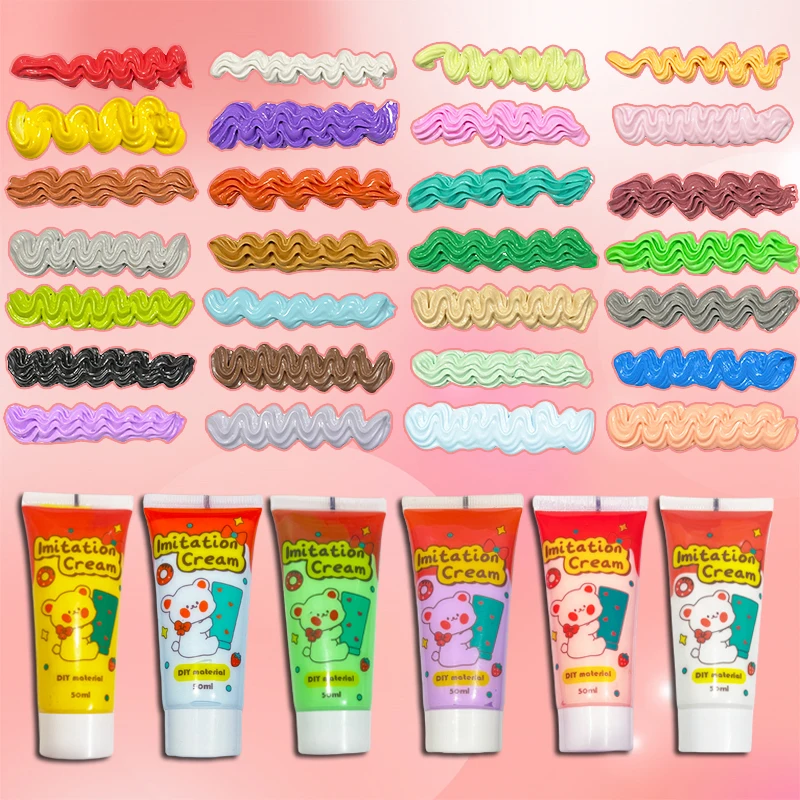 Cream Adhesive DIY Phone Case Simulation Whipped Cream Glue Set Cream Clay Glues for Phone Shell Crafting Jewelry Making