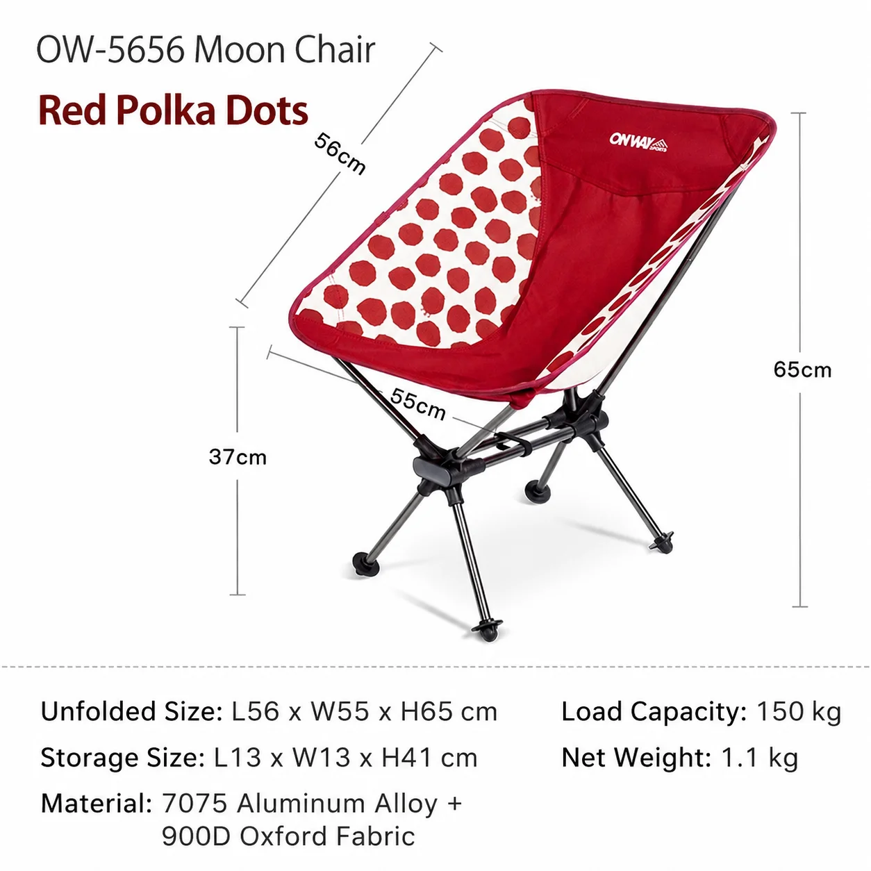 Onway Sports Ultralight Folding Moon Chair with 7075 Aluminum Frame