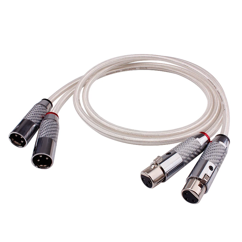 

1 Pair Hifi Dual 3Pin XLR Male To 2 XLR Female OCC Silver-Plated Plug Audio Cable Cord Adapter For Microphone Mixer DVD