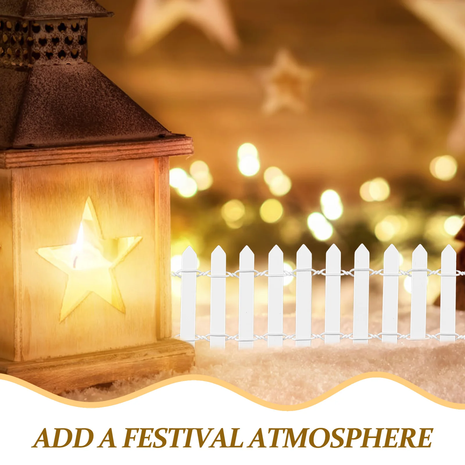 

2Sets Mini Wooden Fence Decorative Micro Landscape Flexible Border for Fairy Garden Christmas Tree Miniature Landscape Sand