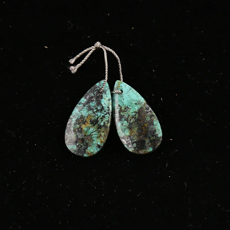 B&F African Turquoise  Earring Beads for Jewelry Making, Handmade Natural stones beads, Stones for jewelry Making Supplies